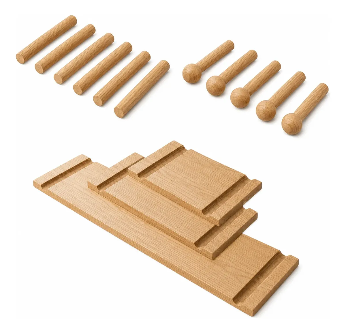 Panel Organizador de Madera con Estantes y Clavijas - Imagen 2