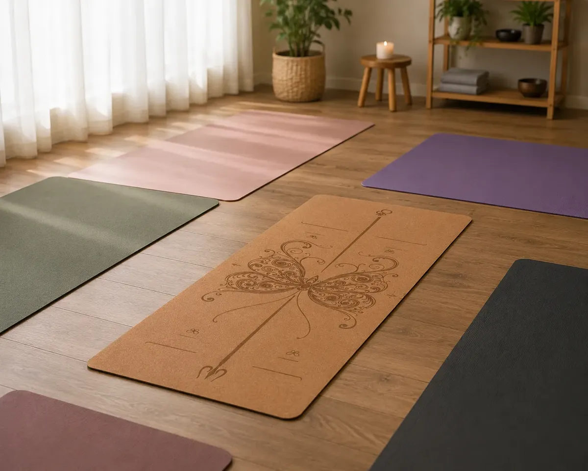 Mat Yoga Eco Corcho Antideslizante 6 mm con Funda y Correa